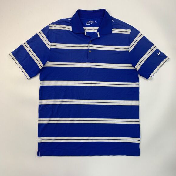Nike Polo Shirt Mens L Surf Golf Tour Performance Dri Fit Striped Moisture Wick - Picture 2 of 11